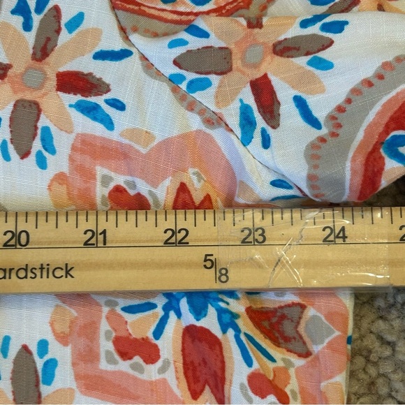 Allison Daley Multicolor Geometric Rayon Casual Button Down 3/4 Sleeve Shirt XL - Picture 4 of 7